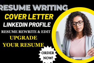 write professional resume, CV, cover letter optimize linkedin profile ats resume