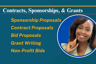 write government contract, commercial bid, sponsorship, nonprofit grant proposal