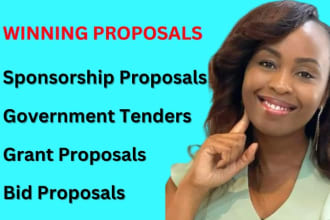 write government contract, commercial bid, sponsorship, nonprofit grant proposal