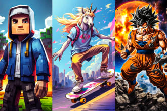 create professional character digital art any style