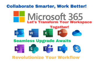 setup and support for ms outlook, emails, ms teams, sharepoint and onedrive