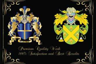 do custom family crest luxurious heraldic coat of arms with vintage elegance