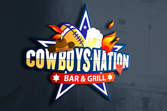 make a contemporary grill logo design and branding