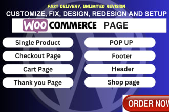 redesign customize woocommerce single product page cart checkout shop fix issues