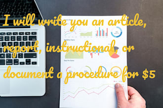 write articles or procedures on any topic including stem, business or lifestyle