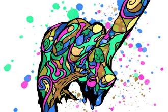 do beautiful illustration abstract arts in cartoon style