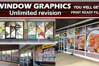 design creative decal storefronts, shopfront sign and window graphics