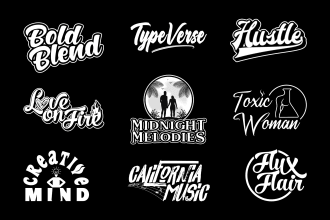 design your business typography dj band or music and company logo