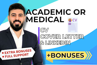 write a pro CV curriculum vitae resume for medical science academic research