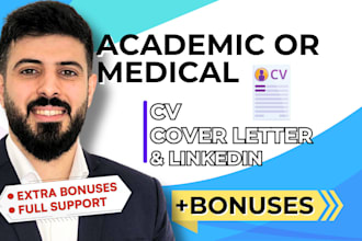 write a pro CV curriculum vitae resume for medical science academic research