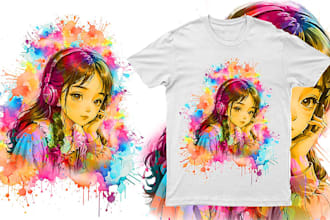 do trendy watercolor t shirt design graphic t shirt