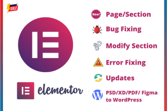fix wordpress issues, create elementor pro and unique wordpress changes