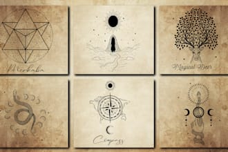 design the sacred geometry logo, spiritual