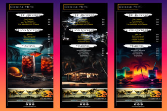 create a modern menu for your restaurant or club