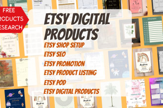 create etsy digital products, etsy store creation seo product listing etsy shop