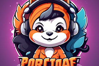 draw a unique mascot or cartoon podcast logo