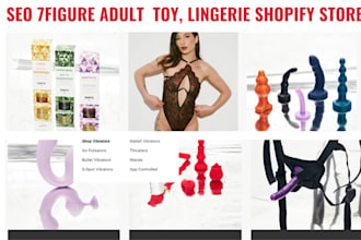 design SEO optimized adult shopify store, 7figure adult toy, lingerie website