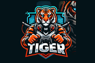 give creative tiger gaming mascot logo design with new concepts