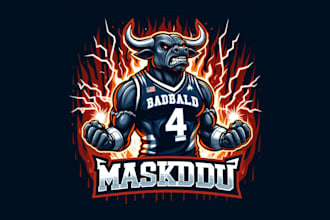 give creative angry bull mascot logo design for you in just 1 day