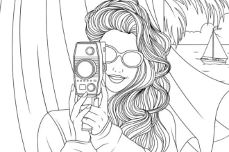 do vector line art, diagram and coloring book from any image