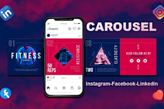 design attractive carousel posts for your instagram, facebook, linkedin