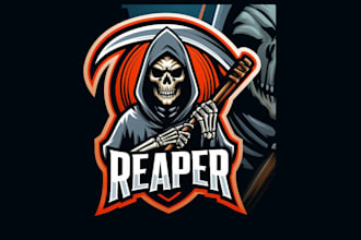 give a high quality grim reaper mascot logo design for your company