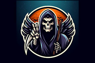 design high quality grim reaper mascot logo for you with satisfaction guaranteed