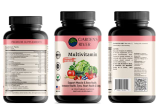 design professional supplement label for vitamins, gummies, and capsules