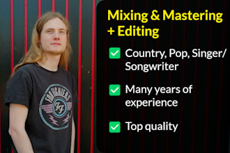 professionally mix and master your country and pop songs