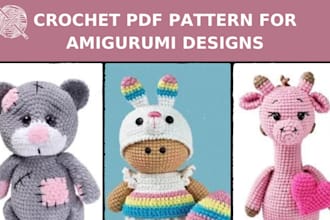 write a well detailed crochet pattern, step by step picture amigurumi designs