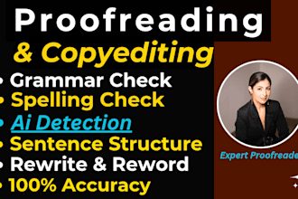 proofread, edit and rewrite, ai generated content remove ai detection