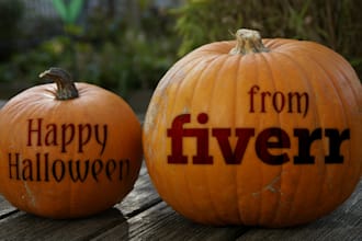 put your logo or message on a halloween pumpkin