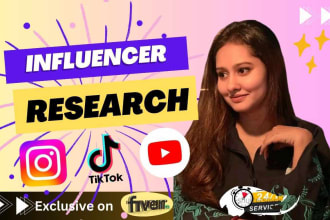study instagram and youtube influencers and supply email list for campaign