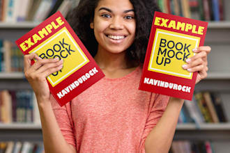 create a book mockup someone holding your book