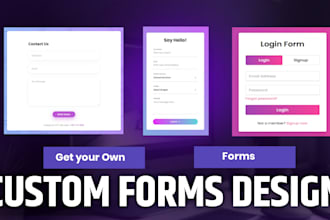 create any type of login or contact form using html and CSS