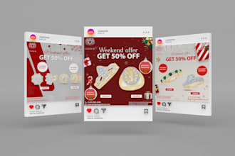 design 10 social media posters, instagram posts, and product banners