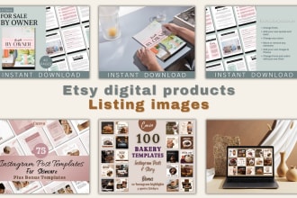 create etsy mockups, etsy listing thumbnails, etsy banners for digital products