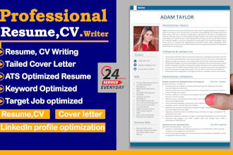 write professional executive resume, CV, cover letter, sales resume, tech resume