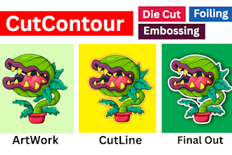 add cut contour, cutlines and die cut for stickers or artwork