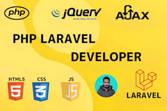 website development using PHP laravel,  codeigniter, bootstrap, javascript,