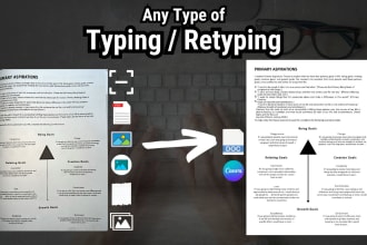 do a fast typing, retype any scanned documents, your typist