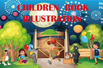 draw custom children storybook illustration