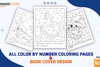 custom color by number coloring book interior and book cover