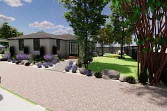 make you a 3d landscape garden design of your backyard