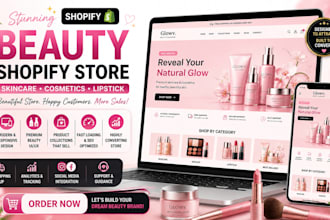 beauty shopify store skincare website cosmetics lipstick skincare shopify store