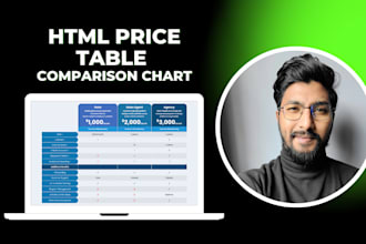 design responsive HTML table pricing table comparison chart