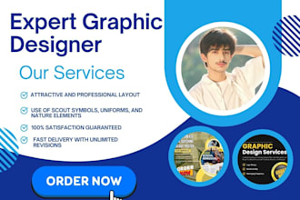 be your professional graphic designer for any project
