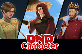 draw semi realism style fantasy and dnd character for you