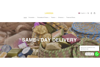 design luxury gift basket store flower chocolate shopify dropshipping website