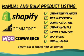 do shopify, bigcommerce, woocommerce bulk product upload CSV expert